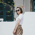 leopard mini skirt outfit