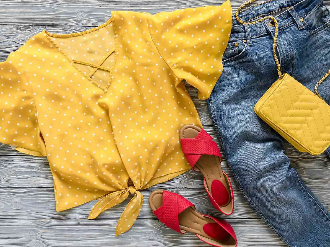 yellow and mustard blouse outfit