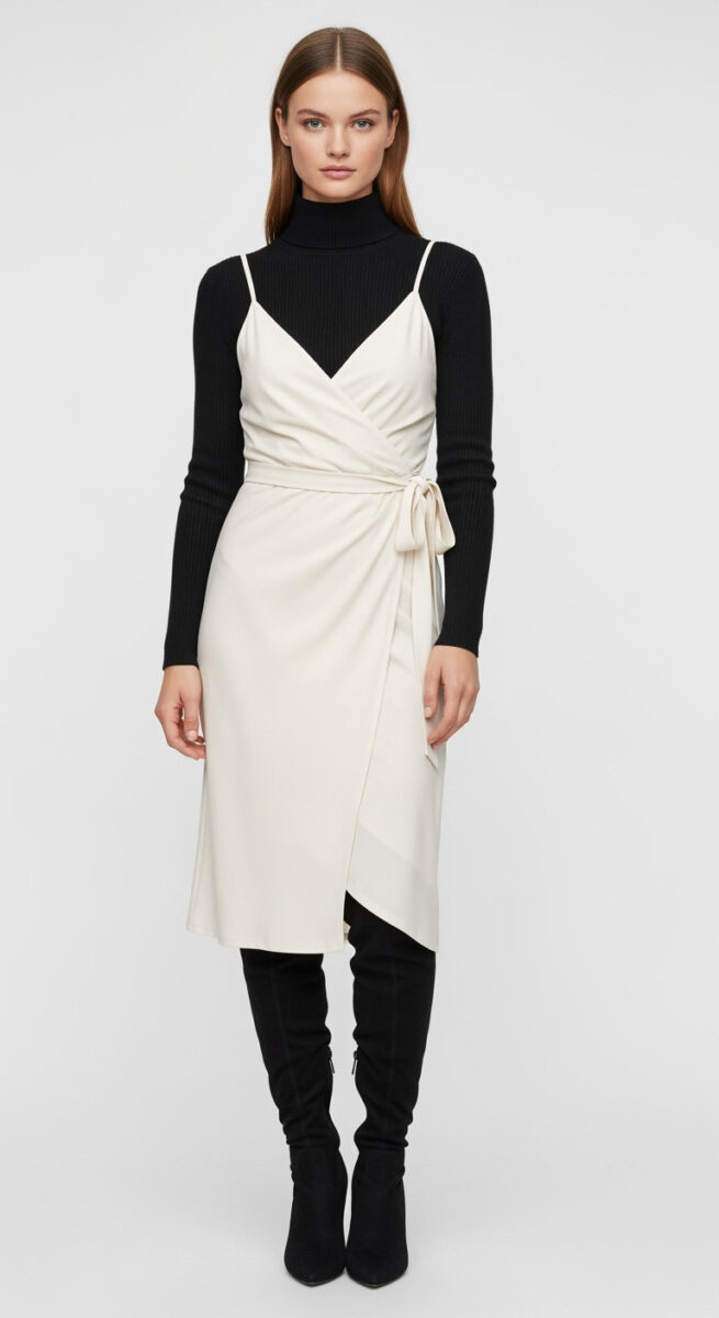 15 Thigh High Boots Outfit Ideas That Actually Work in Real Life 11 Midi Dress Layering Thigh High Boots Outfit