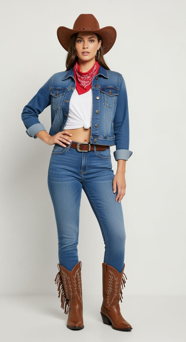 Denim-on-Denim Rodeo Look