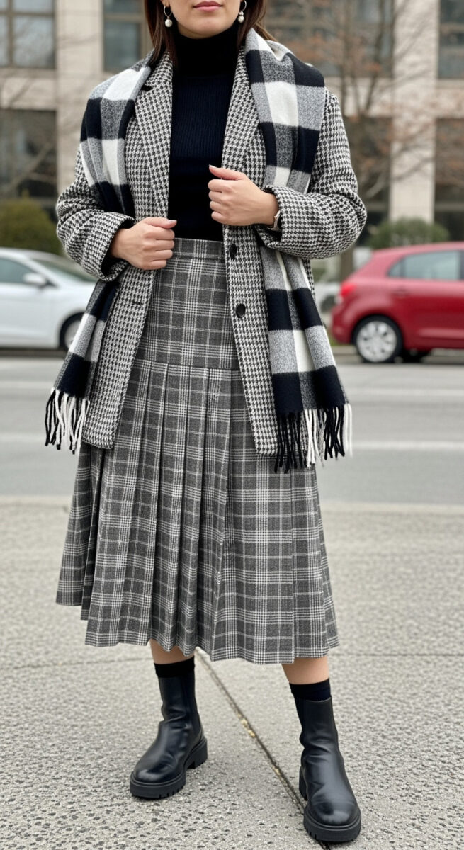 Monochrome Plaid Moment