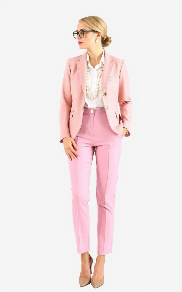 Pastel Pink Professorial Chic
