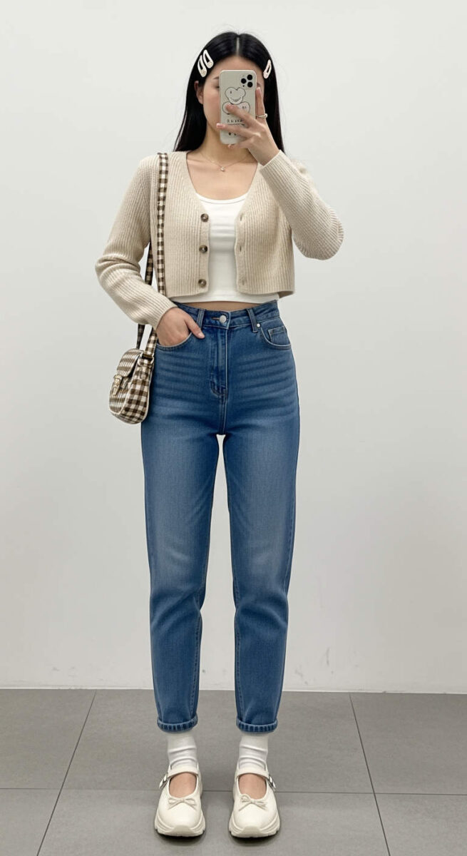 The Cropped Cardigan and Jeans Duo