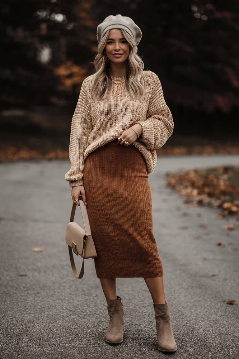 The Cozy Knit Skirt Autumn Dream