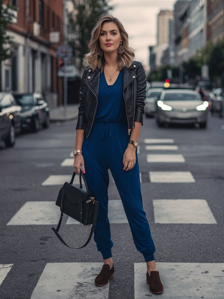 Jumpsuit and Moto Jacket