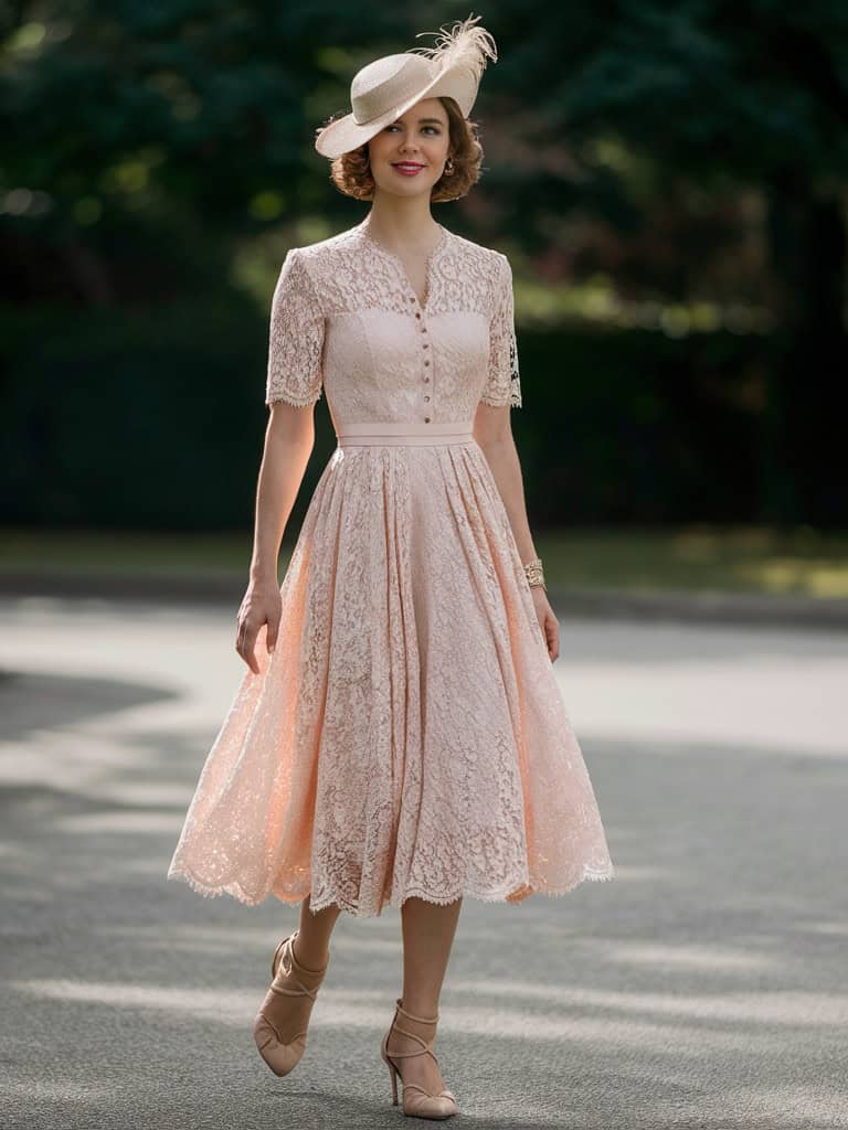 The Lace Tea Dress and Cloche Hat