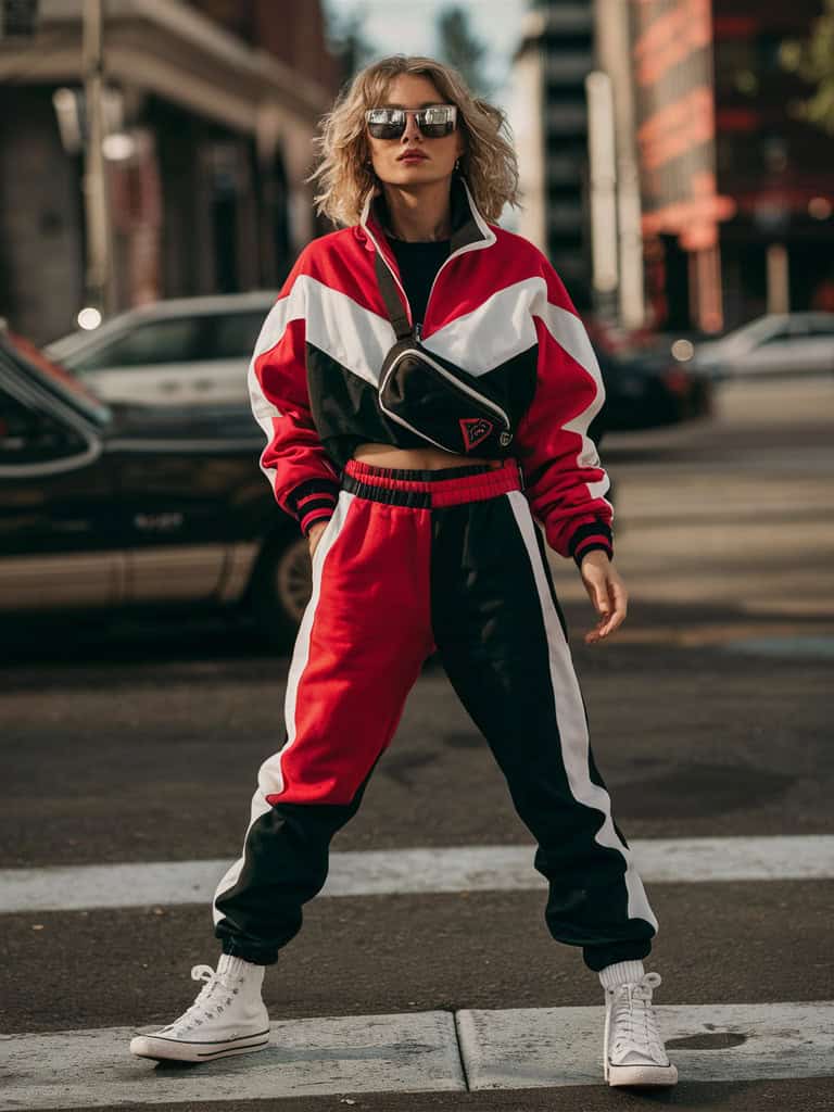 15 Best Retro Outfits That Are Like, Totally Bitchin' 16 Color-Block Track Suit & High Top Sneakers
