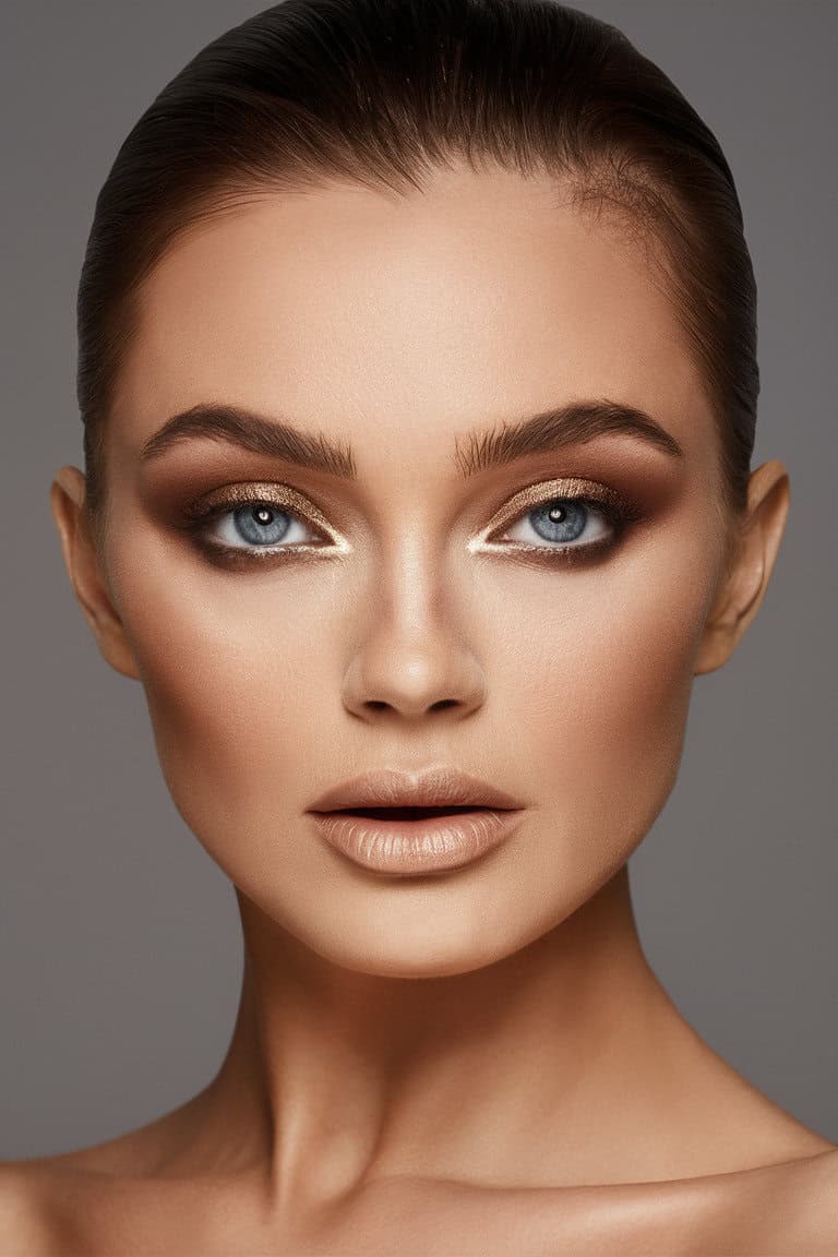 a stunning image of a woman with captivating blue