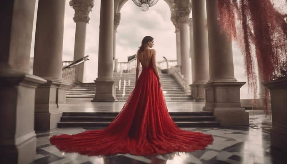 beautiful red evening gown