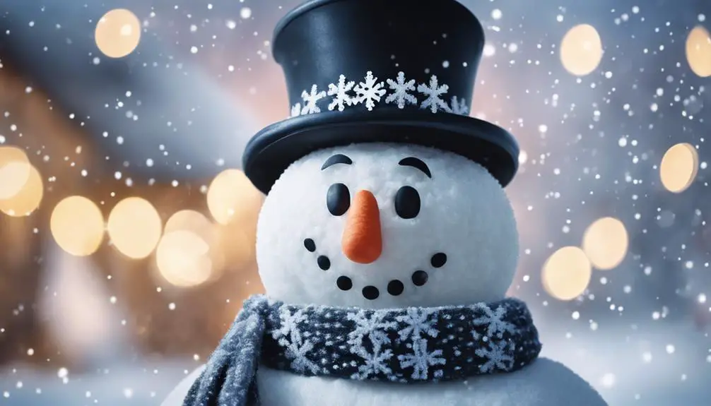 chilly snowman in winter