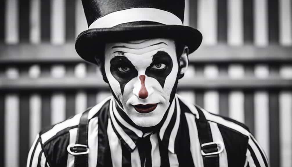 circus themed mime costume description