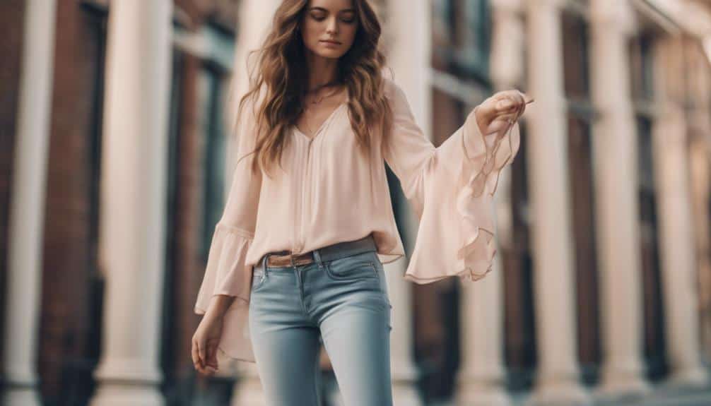 fashionable bell sleeve blouse