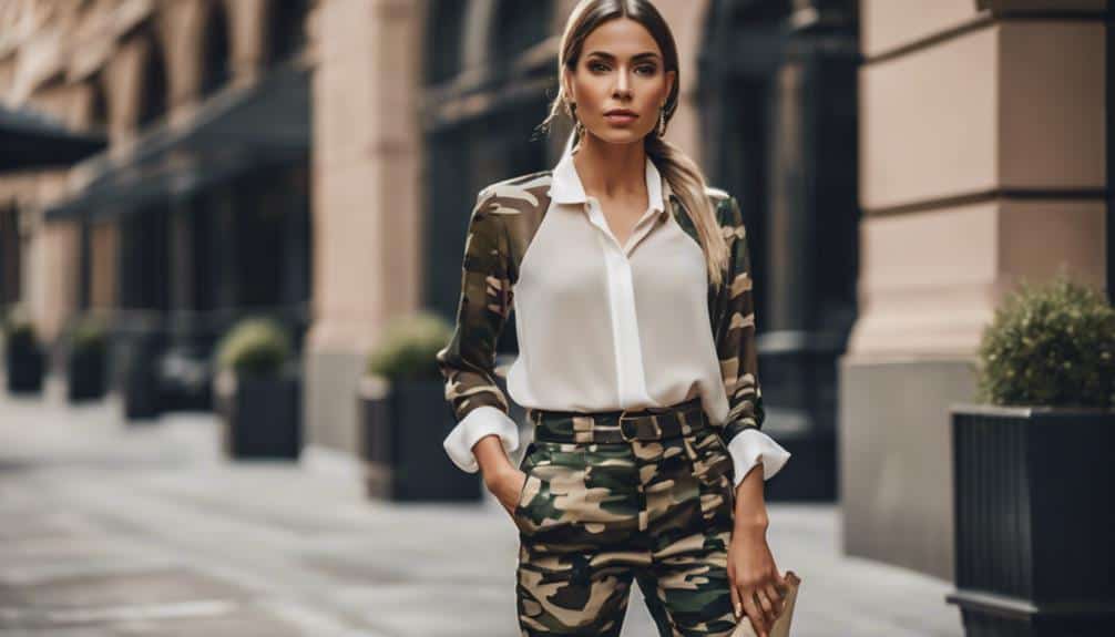 fashionable camouflage pants outfit
