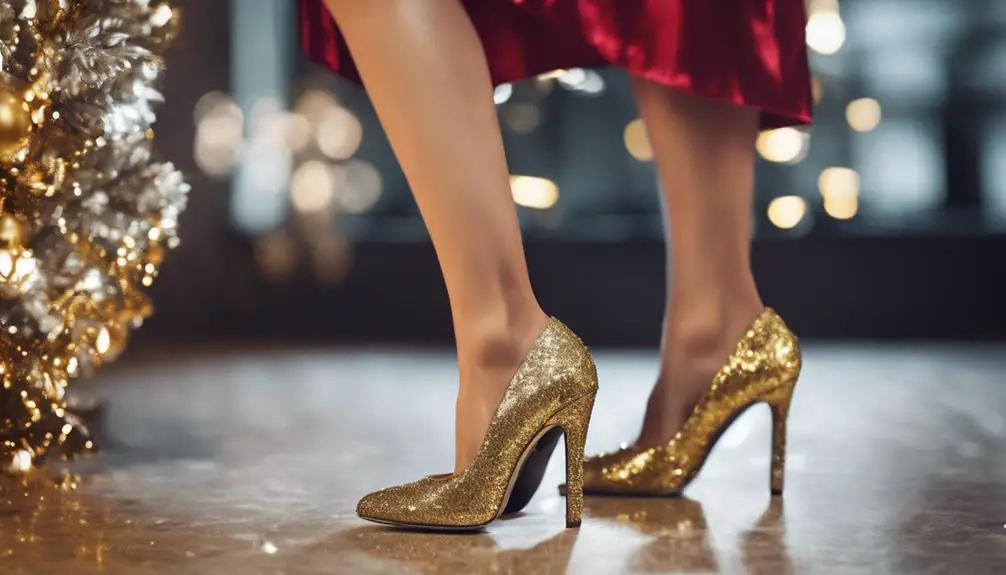 fashionable metallic heels statement