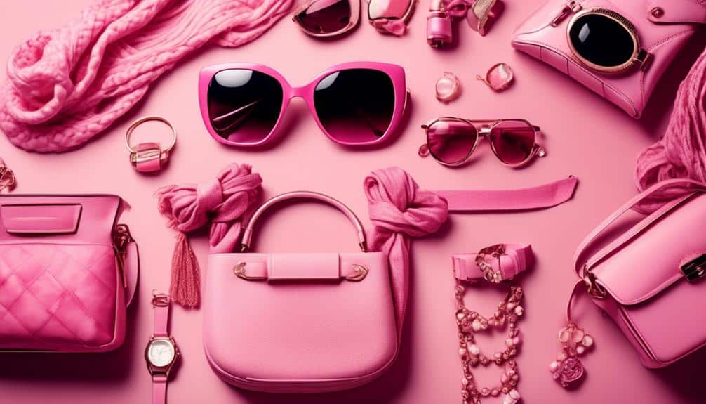 fashionable pink accessories showcased