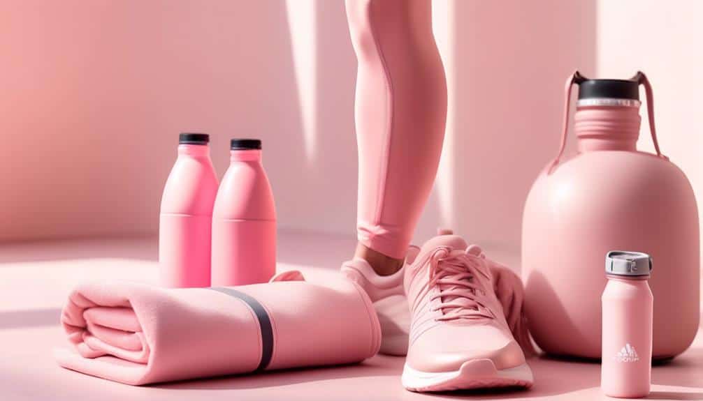 fashionable pink athletic wear
