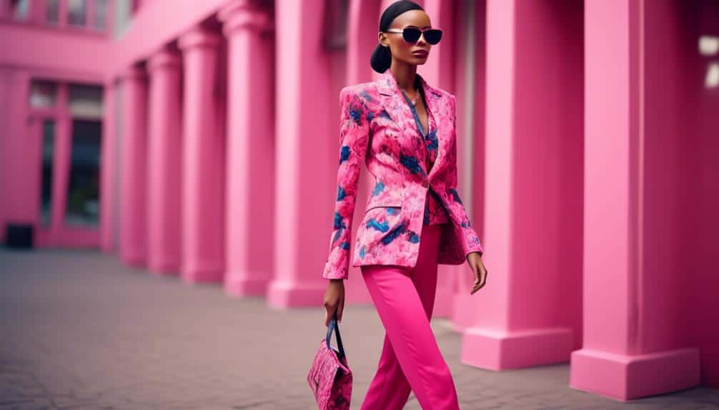 fashionable pink patterned outfits