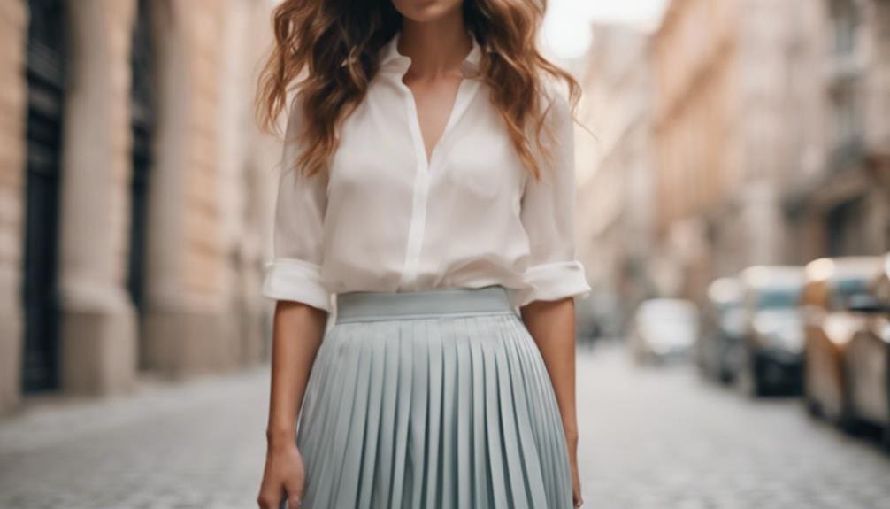 fashionable pleated midi skirt