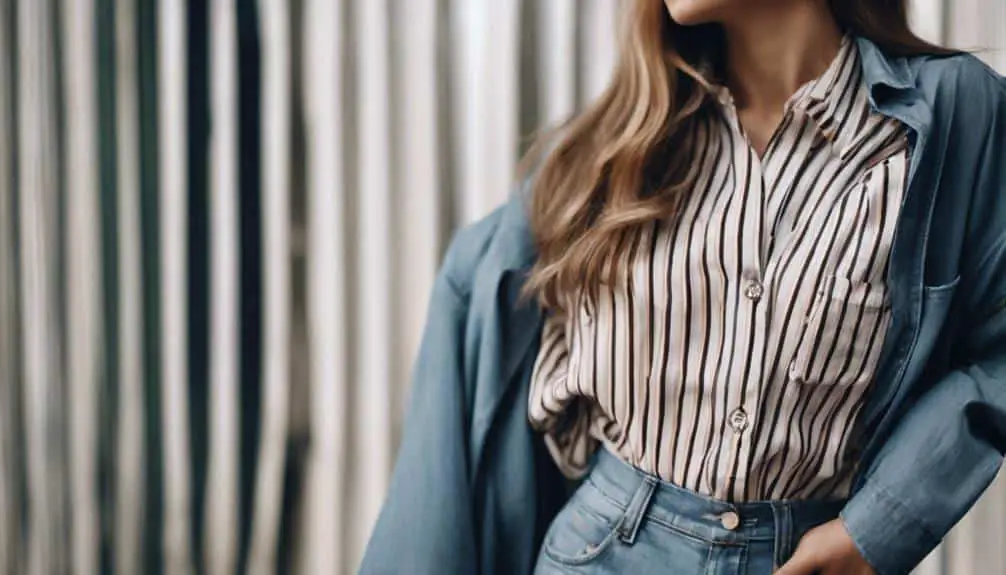 fashionable striped button down shirt