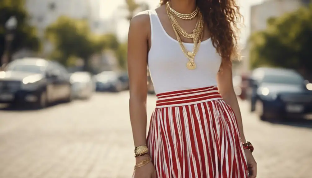 fashionable striped maxi skirts