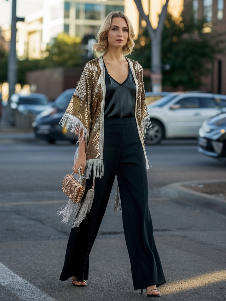 The Sequin and Fringe Kimono