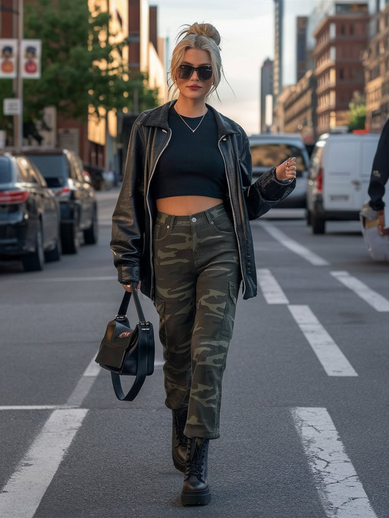 Camo and Crop Top Combo