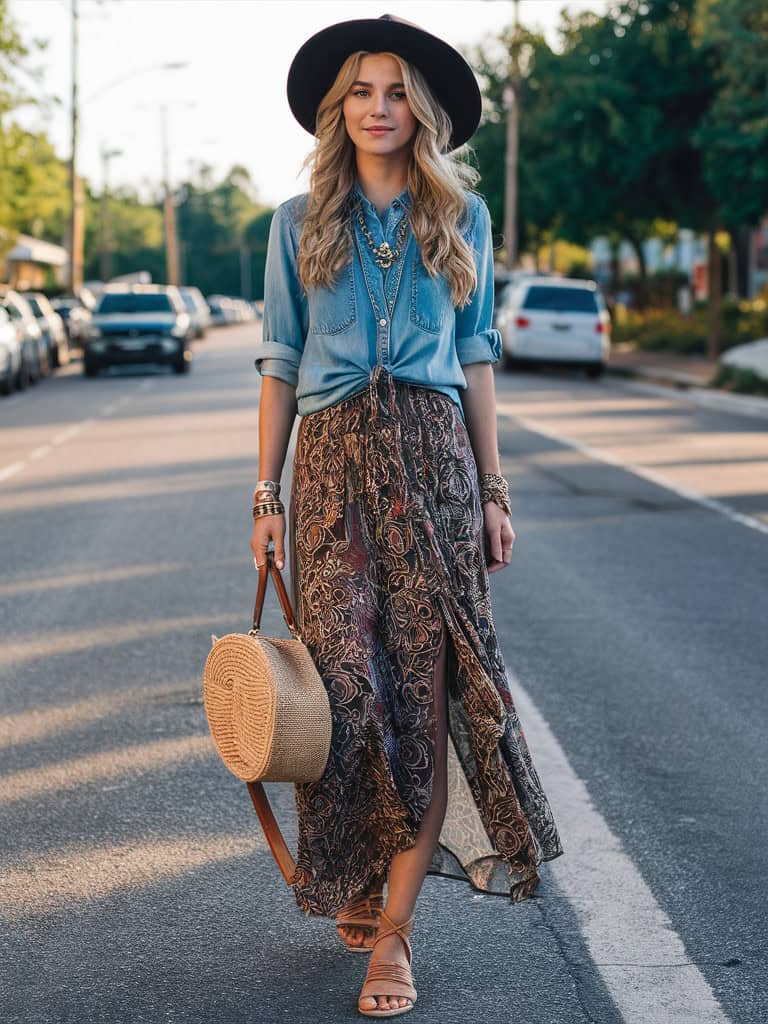 Boho Chic Maxi Skirt Combo