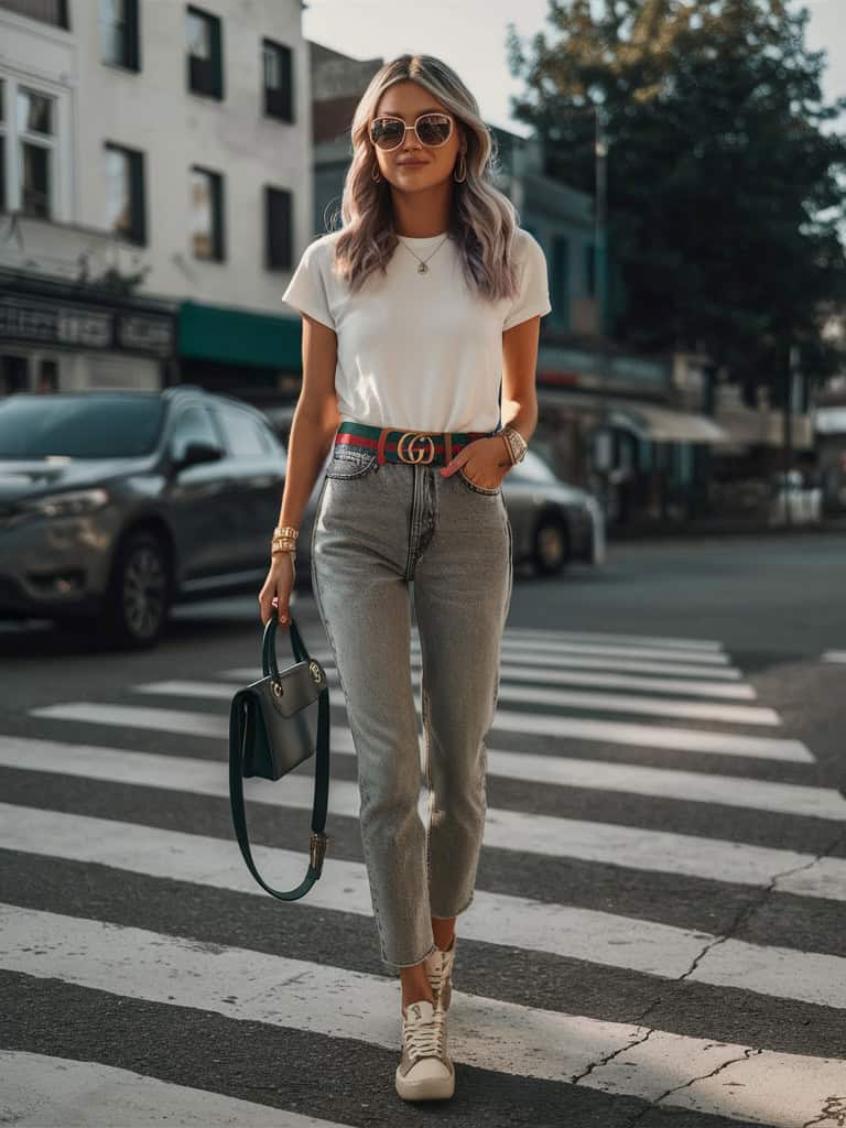 The Classic Jeans and White Tee Combo