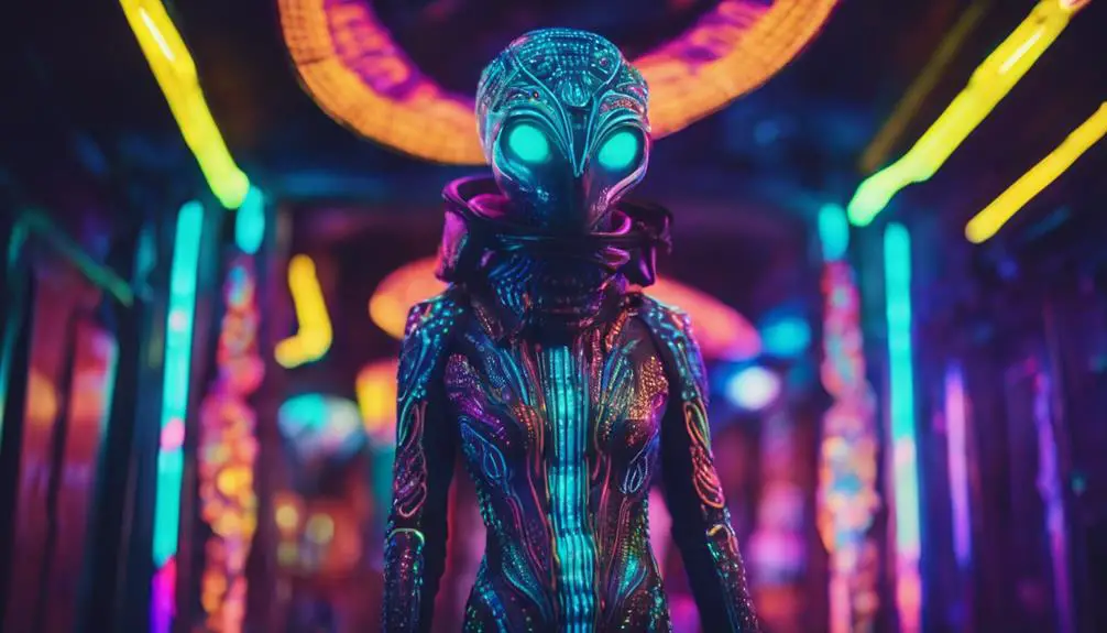 iridescent alien spacesuit design
