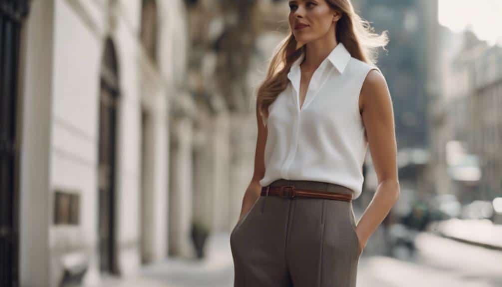 layered smart casual blouse ensemble