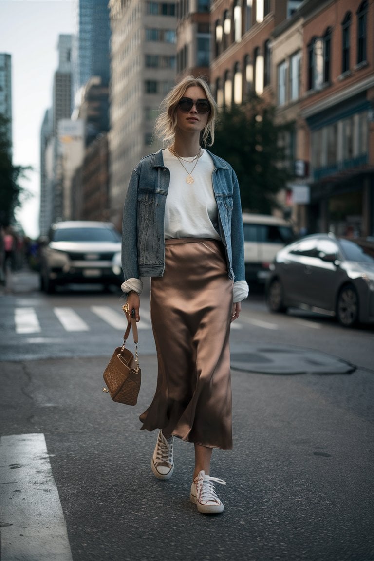 The Trendy Slip Skirt and T-Shirt
