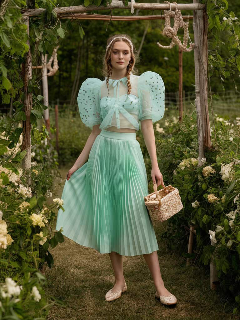 Mint Cut Out Maxi Dress & Gold Jewels