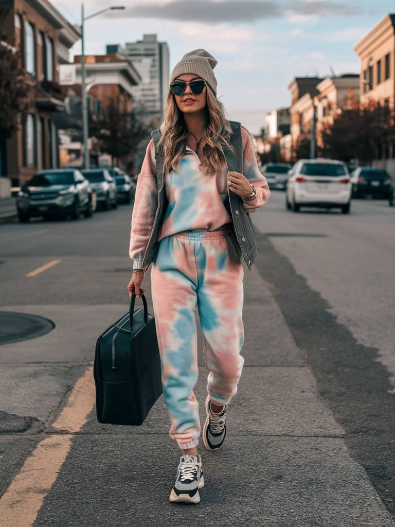 Matching Sweatsuit and Dad Sneakers