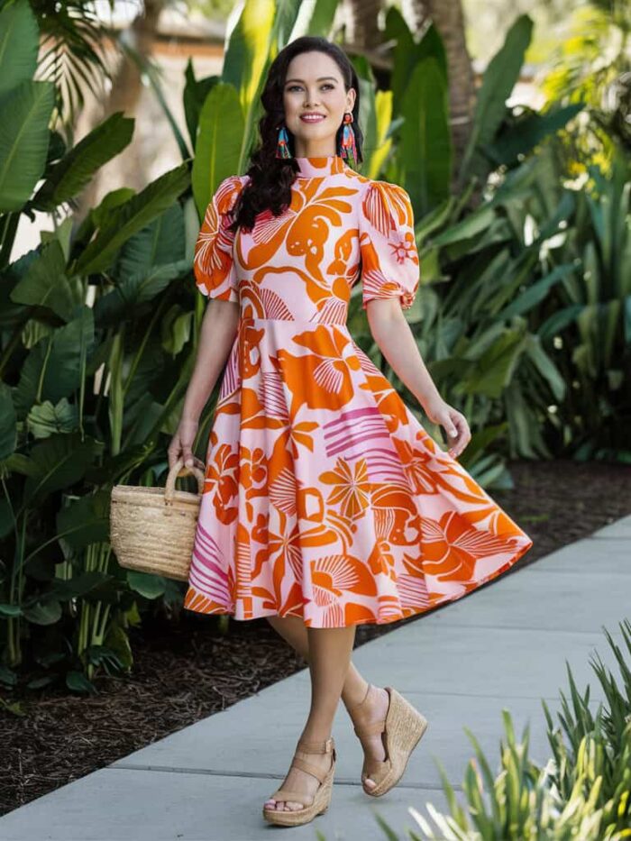 Coletta Puff Sleeve Swing Dress main image 0
