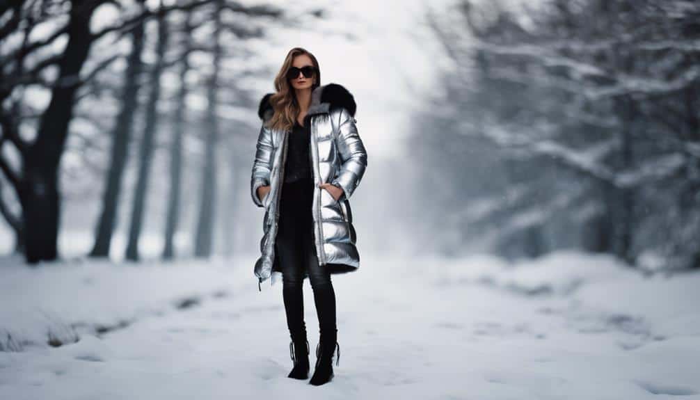 shiny puffer coat fashion
