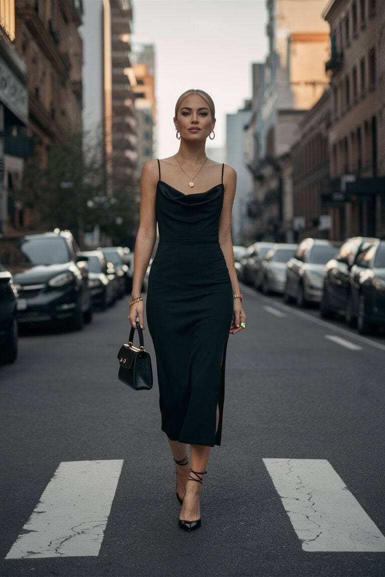 The "Sleek and Chic" Midi Dress Look