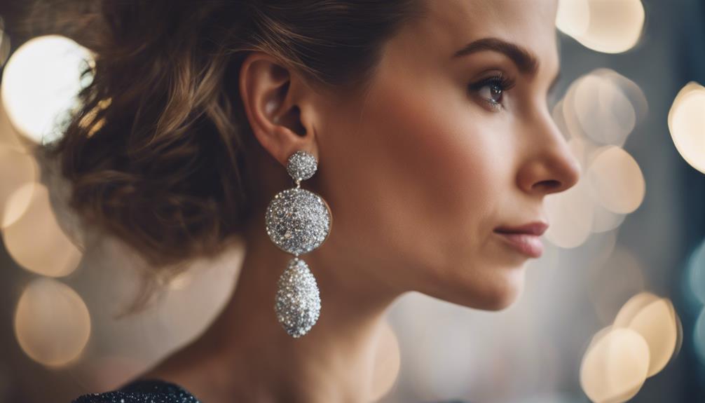 sparkly earrings stand out