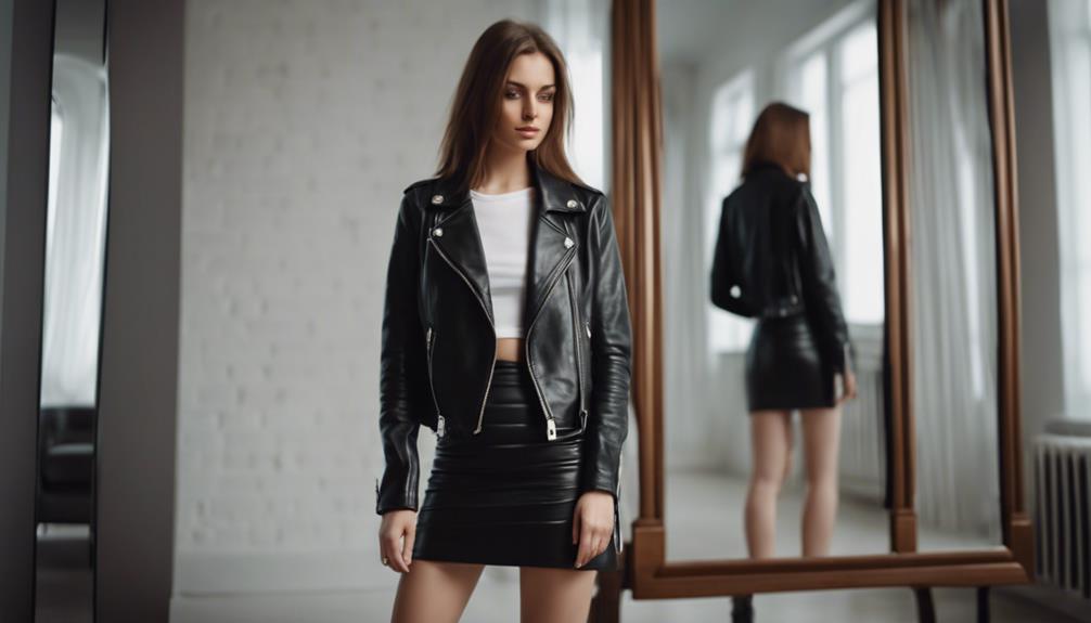 stylish leather outfit choice