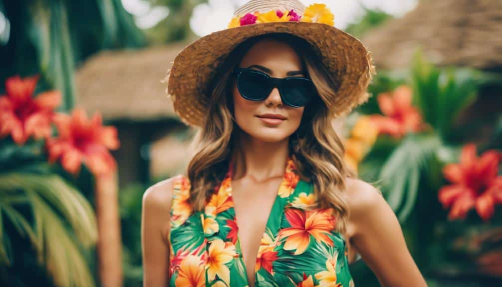 tropical jumpsuit with flair