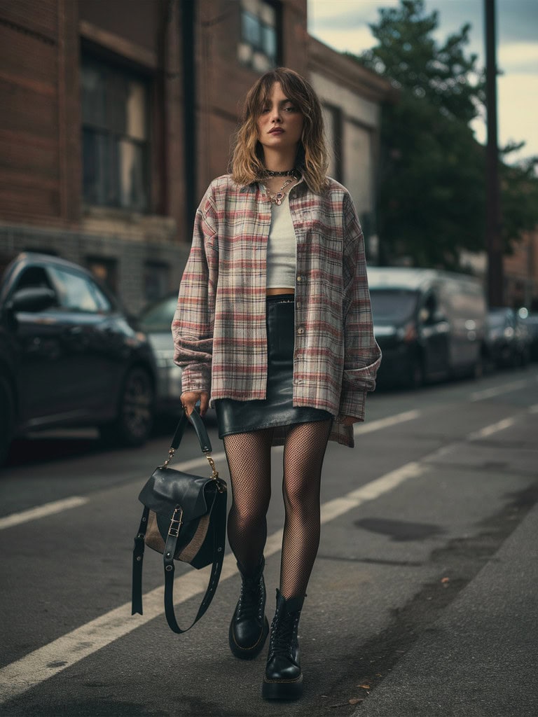 when it comes to grunge oversized plaid shirts