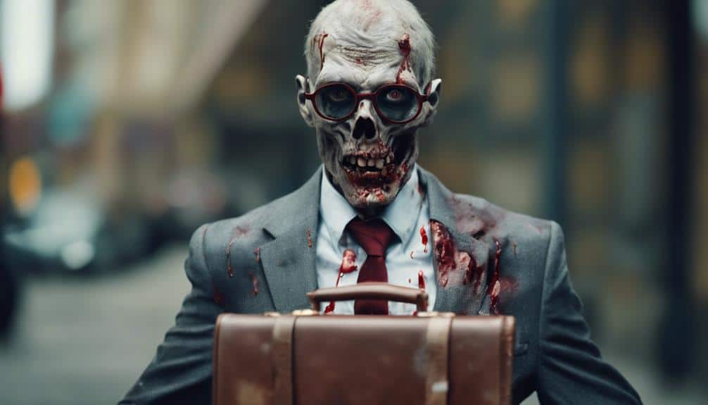 zombie in suit walking