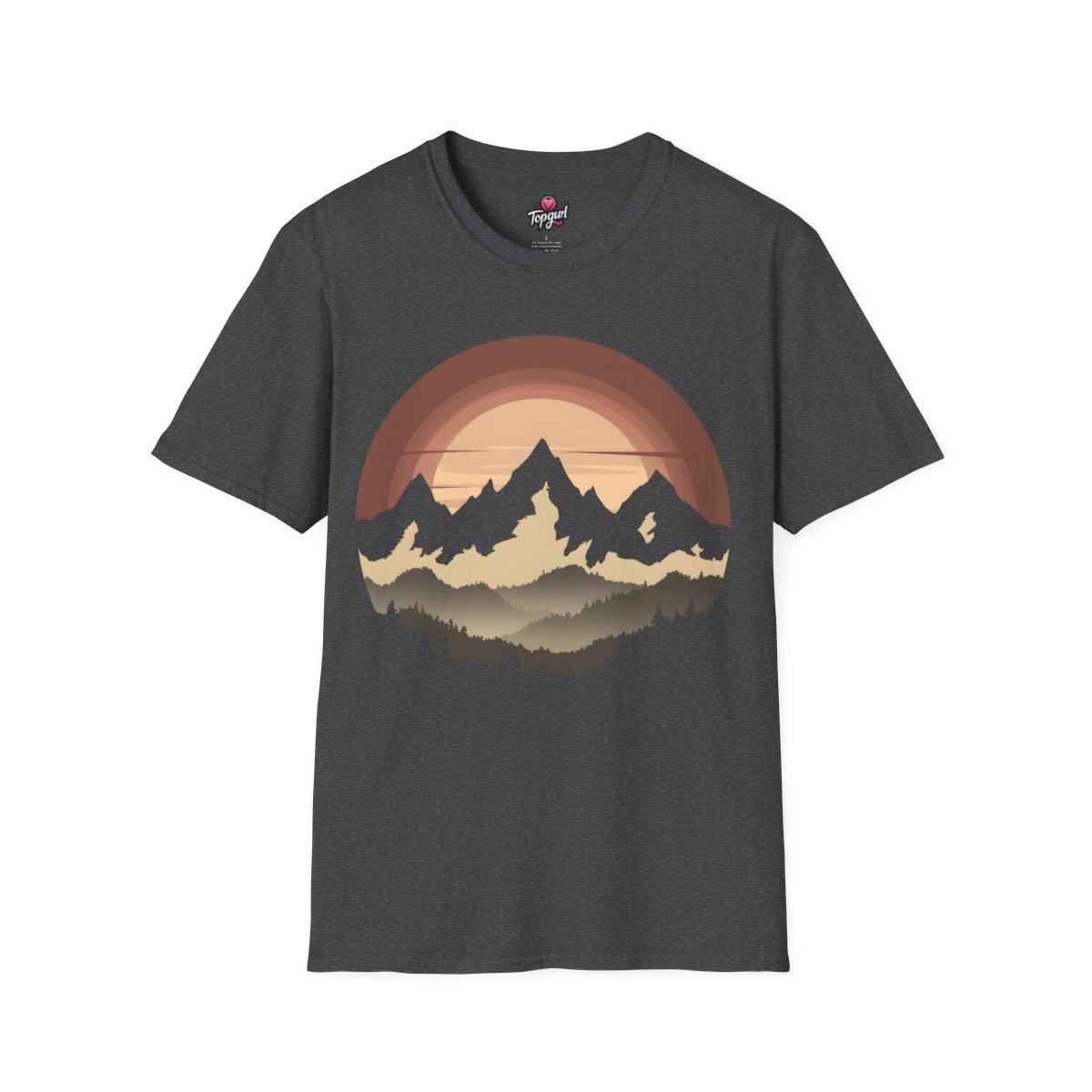 model wearing vintage mountain nature t shirt