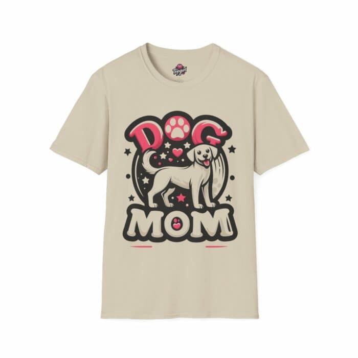 model wearing dog mom t shirt