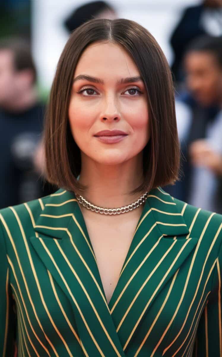 The Blunt Middle Part