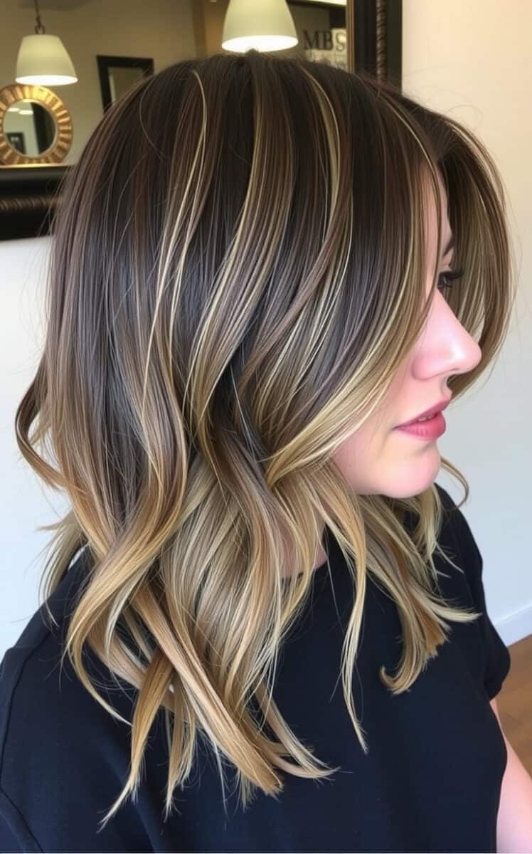 The Textured Shag with Money Piece Highlights