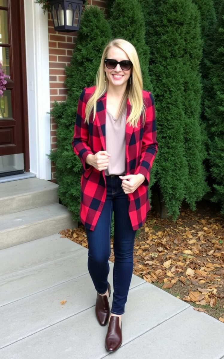 15 Thanksgiving Dinner Outfit Ideas That'll Make You Look Fabulous (While Still Being Comfy!) 8 Blazer and Jeans Upgrade