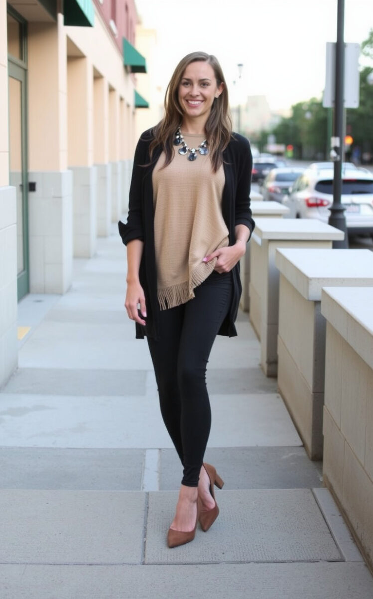 15 Thanksgiving Dinner Outfit Ideas That'll Make You Look Fabulous (While Still Being Comfy!) 3 Elevated Leggings Look
