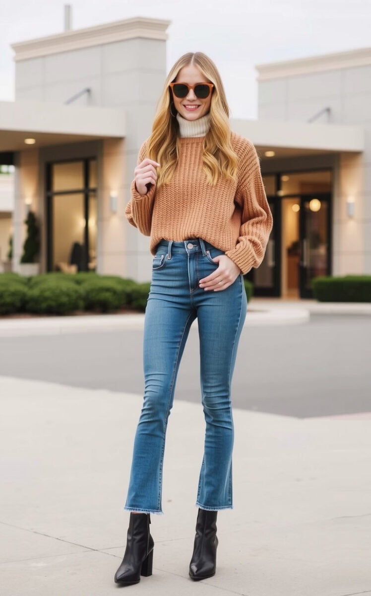 15 Bootcut Jeans Outfit Ideas That'll Make You Fall in Love with This Classic Cut Again 3 Cozy Cropped Sweater Look