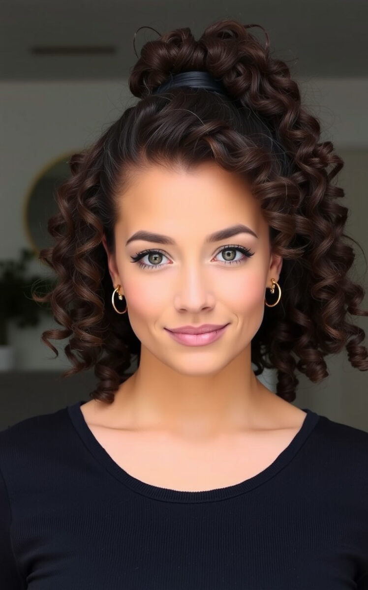 15 Gorgeous Hairstyles That'll Make Your Curly Medium Hair Pop 14 Slicked-Back Curly Ponytail