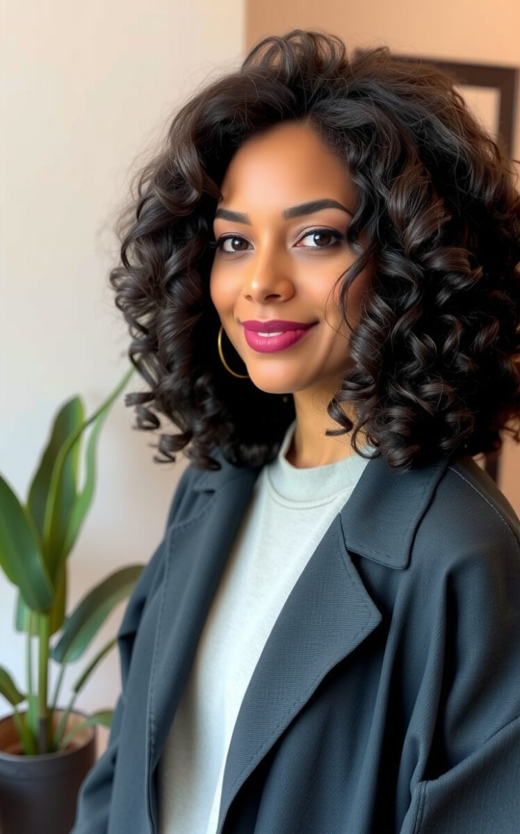 15 Gorgeous Hairstyles That'll Make Your Curly Medium Hair Pop 2 The Classic Curly Lob